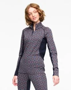 Kari Traa Rose Light Half-Zip Uldundertrøje Dame - Royal Blue -Tilbud Try Ski Butik 611363 ROSE LIGTH HZ ROYAL MODEL 1 Karitraa