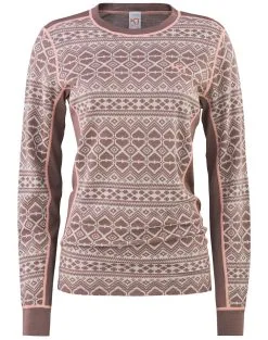 Kari Traa Hjerte Skiundertøj Sæt Dame -Tilbud Try Ski Butik 622600 Hjerte Long Sleeve TAUPE PRODUCT 1 Karitraa