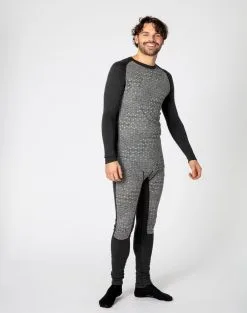 Bula Geo Merino Wool Crew Skiundertrøje Herre -Tilbud Try Ski Butik 720510 GEO MERINO WOOL CREW DGREY MODEL 3 Bula