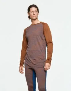 Bula Geo Merino Wool Crew Skiundertrøje Herre -Tilbud Try Ski Butik 720510 GEO MERINO WOOL CREW WALNUT MODEL 1 Bula
