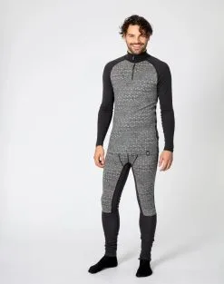 Bula Geo Merino Wool Half Zip Skiundertrøje Herre -Tilbud Try Ski Butik 720512 GEO MERINO WOOL HALFZIP DGREY MODEL 3 Bula