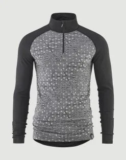 Bula Geo Merino Wool Half Zip Skiundertrøje Herre -Tilbud Try Ski Butik 720512 GEO MERINO WOOL HALFZIP DGREY PRODUCT 1 Bula