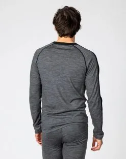 Bula Retro Wool Crew Skiundertrøje Herre -Tilbud Try Ski Butik 720573 Retro Merino Wool Crew BLACKM MODEL 2 Bula