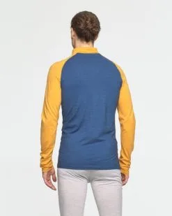 BULA Retro Wool Mix H/Z Skiundertrøje Herre - Denim -Tilbud Try Ski Butik 720579 Retro Merino Wool HZ DENIM MODEL 2 Bula