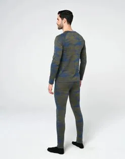 Bula Camo Merino Wool Crew Skiundertrøje Herre -Tilbud Try Ski Butik 720725 Camo Merino Wool Crew DENIM MODEL 4 Bula