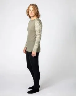 Bula Camo Merino Wool Crew Skiundertrøje Herre -Tilbud Try Ski Butik 720725 Camo Merino Wool Crew SAGE MODEL 3 Bula