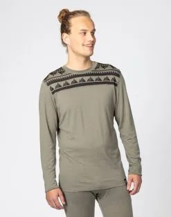 Bula Aztec Merino Wool Crew Skiundertøj Sæt Herre -Tilbud Try Ski Butik 720817 Aztec Merino Wool Crew SAGE MODEL 1 Bula