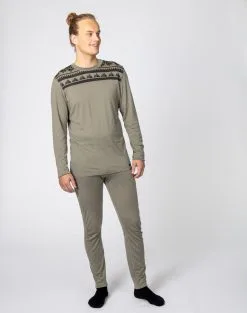 Bula Aztec Merino Wool Crew Skiundertøj Sæt Herre -Tilbud Try Ski Butik 720817 Aztec Merino Wool Crew SAGE MODEL 3 Bula