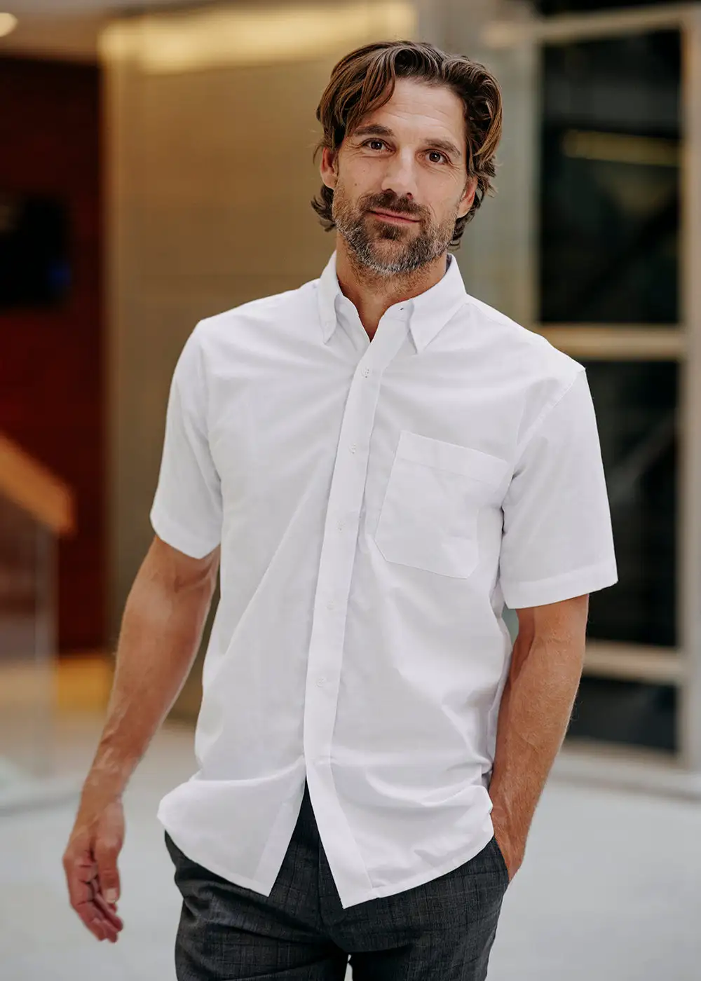 YOU Oxford Skjorte Herre - Kortærmet 3 YOU Oxford Skjorte Herre - Kortærmet - Billede 3