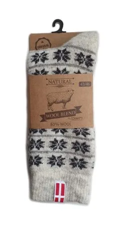 Charm Ragsokker "Snefnug" 80% Uld - Grå