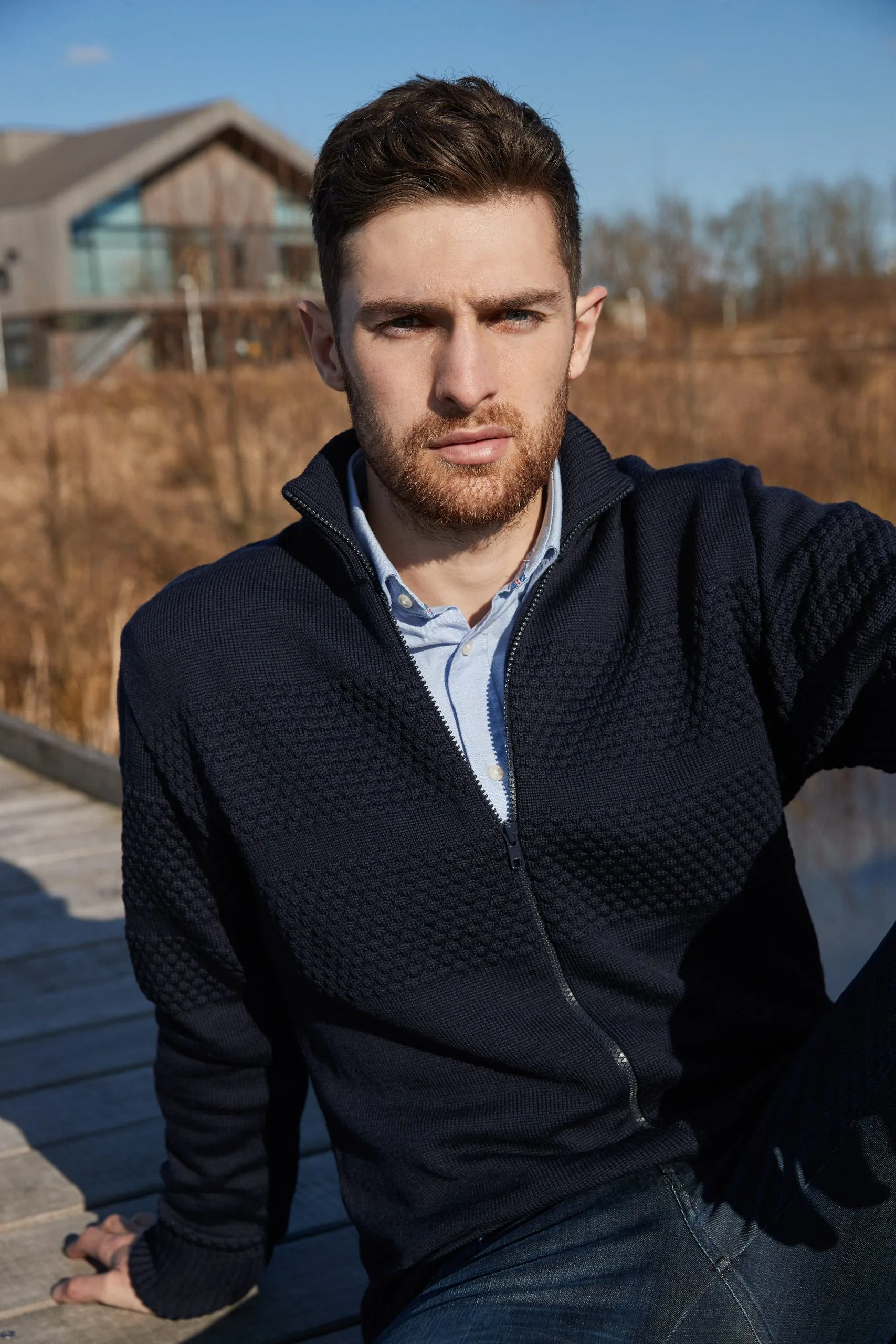 Clipper Saltum Cardigan Stand Up Collar Zip - Sømandstrøje 4 Clipper Saltum Cardigan Stand Up Collar Zip - Sømandstrøje - Billede 4