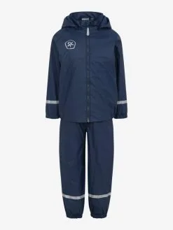 Color Kids Børne PU Fleeceforet Regntøj - Navy