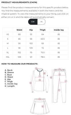 Cross Sportswear Pro Pants Regnbukser Dame -Tilbud Try Ski Butik Cross sportswear storrelsesguide