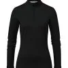 Kjus Feel Woman Halfzip Skiundertrøje Dame - Black Melange