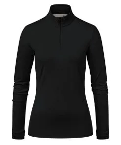 Kjus Feel Woman Halfzip Skiundertrøje Dame - Black Melange