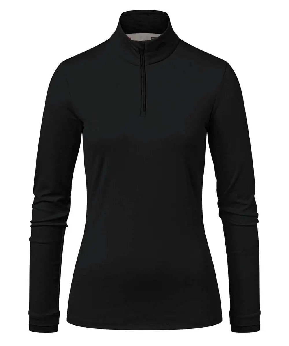 Kjus Feel Woman Halfzip Skiundertrøje Dame - Black Melange 1 Kjus Feel Woman Halfzip Skiundertrøje Dame - Black Melange