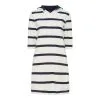 Sea Ranch Ronja Stribet 3/4 Ærmet Sweat Kjole - Pearl/Mørk Navy