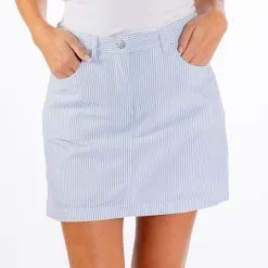 Sebago Seersucker Skort -Tilbud Try Ski Butik SKW3621 BlueWhite 1400px 1