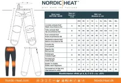 Nordic Heat Base Layer BUND - Lange Underbukser Med Varme -Tilbud Try Ski Butik Stoerrelsesskema BaseLayerBUND