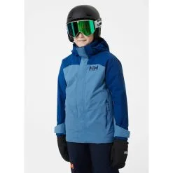 Helly Hansen Juniors' Level Ski Jacket - Skijakke Børn -Tilbud Try Ski Butik helly hansen juniors level skijakke blue fog 41728 625 3 onbody1