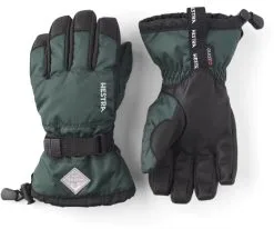 Hestra Gauntlet CZone Jr. 5-finger Skihandsker Børn -Tilbud Try Ski Butik hestra gauntlet czone jr 5 finger bottle green black 32530 880100