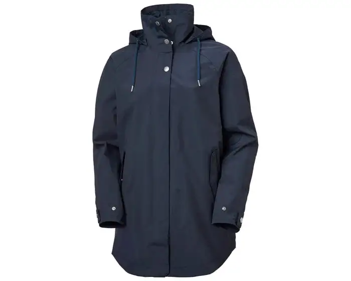 Helly Hansen W Valentia Raincoat Regnfrakke Dame - Navy 1 Helly Hansen W Valentia Raincoat Regnfrakke Dame - Navy