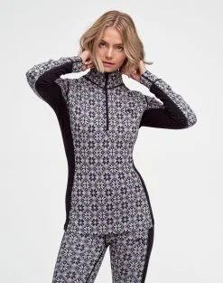 Kari Traa Rose H/Z Skiundertøj Sæt Dame - 100% Merinould -Tilbud Try Ski Butik kari traa rose half zip skiundertroeje black 622691 model 2