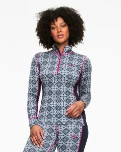 Kari Traa Rose H/Z Skiundertøj Sæt Dame - 100% Merinould -Tilbud Try Ski Butik kari traa rose halfzip skiundertroeje 622691 Royal model 1